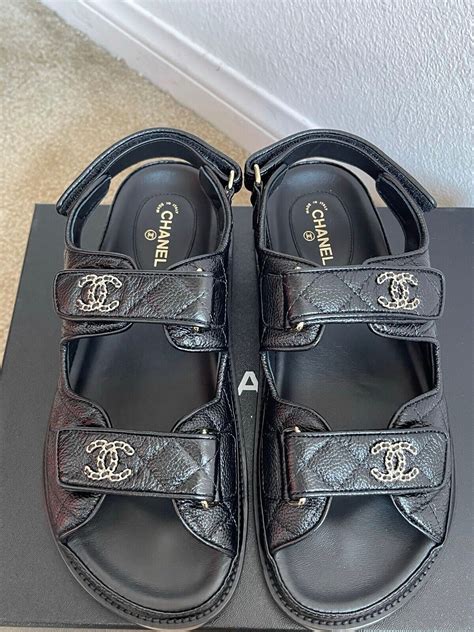 chanel sandals 2023 sale|Chanel suede sandals.